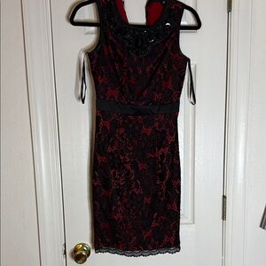 XOXO Black and Red Lace Mini Dress